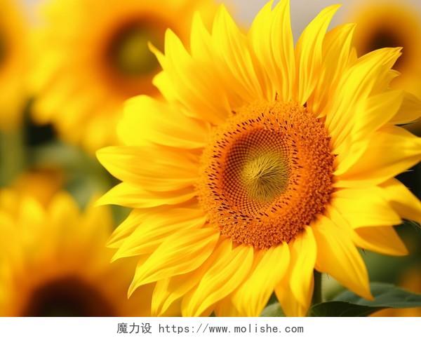 向日葵花朵清新美好希望鲜花花束阳光下的向日葵特写养老行业配图